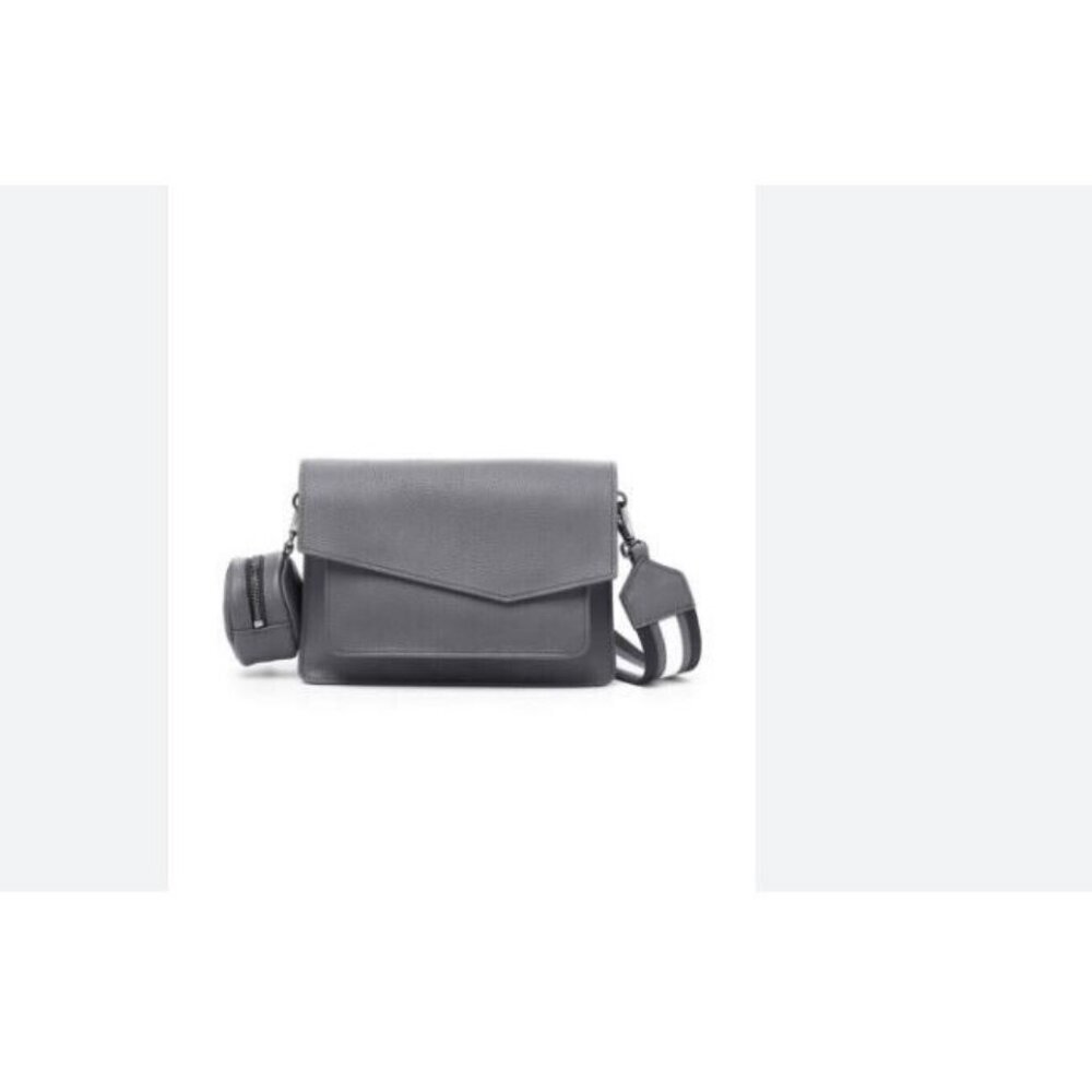 BOTKIER NY Cobble Hill leather women's small crossbody + pouch SLATE GRAY